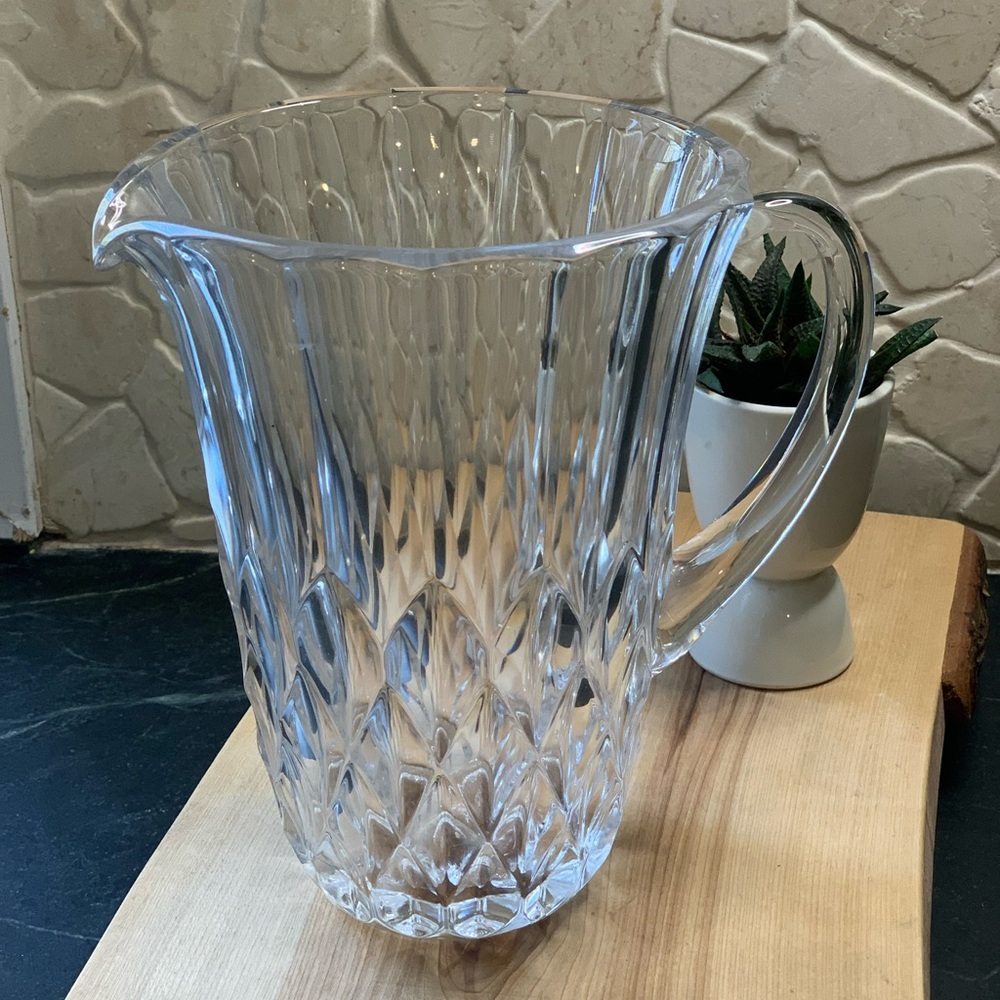 VAL SAINT LAMBERT | Vintage Crystal Water Pitcher | Signed